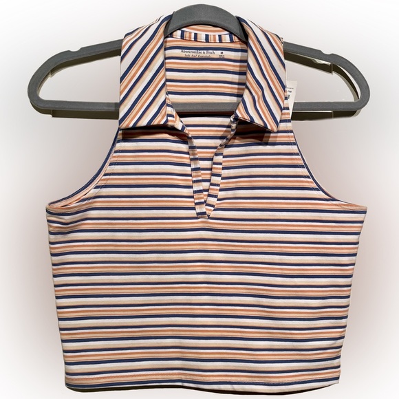 Abercrombie & Fitch Tops - NWT ABERCROMBIE & FITCH Multi-Stripe Essential Polo Tank